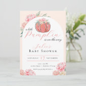 Kleine pompoen bloemenmeisje Baby shower Kaart (Staand voorkant)