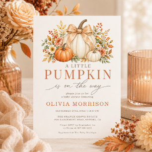 Kleine Pompoen Bloemige Baby Shower Herfst Kaart