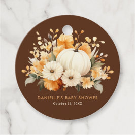 Kleine Pompoen Bloemige Boho Botanische Baby Showe Bedankjes Labels