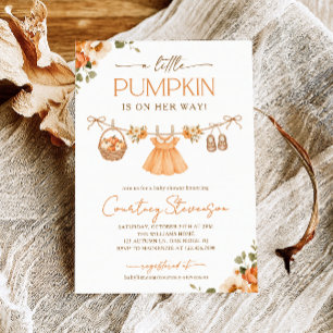 Kleine Pompoen Bloemrijke Herfst Baby Shower Kaart