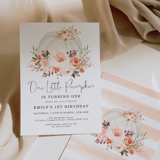 Kleine pompoen blush perzik Herfst herfstverjaarda Kaart