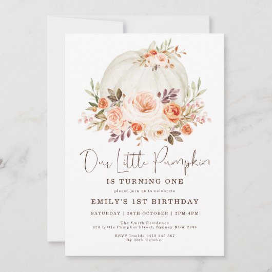 Kleine pompoen blush perzik Herfst herfstverjaarda Kaart (Voorkant)