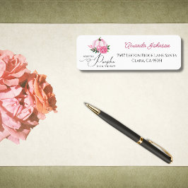 Kleine Pompoen Blush Roze Herfst Rustiek Baby show Etiket