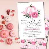 Kleine Pompoen Blush Roze Herfst Rustiek Baby show Kaart