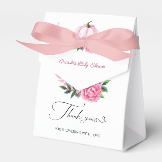 Kleine Pompoen Blush Roze Rustiek Baby shower Bedankdoosjes (Voorkant Zijde)