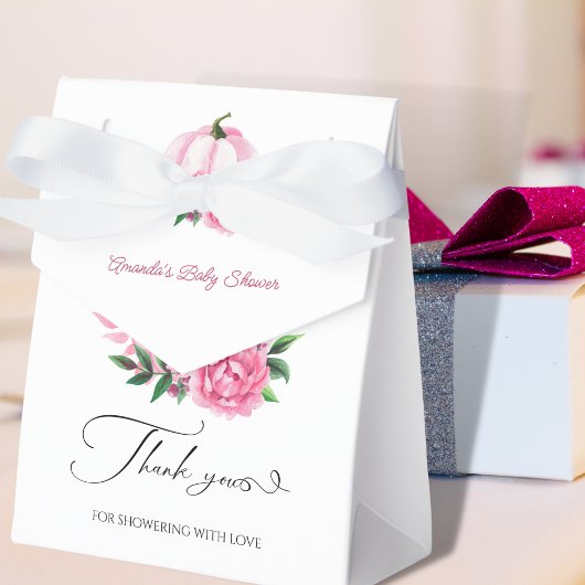 Kleine Pompoen Blush Roze Rustiek Baby shower Bedankdoosjes