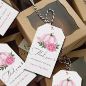 Kleine Pompoen Blush Roze Rustiek Baby shower Cadeaulabel