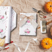 Kleine Pompoen Blush Roze Rustiek Baby shower Cadeaupapier