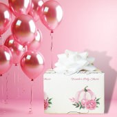 Kleine Pompoen Blush Roze Rustiek Baby shower Cadeaupapier