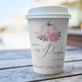 Kleine Pompoen Blush Roze Rustiek Baby shower Papieren Bekers