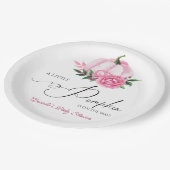 Kleine Pompoen Blush Roze Rustiek Baby shower Papieren Bordje (Gekanteld)