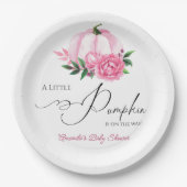 Kleine Pompoen Blush Roze Rustiek Baby shower Papieren Bordje (Voorkant)