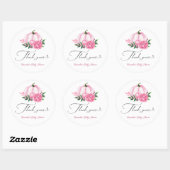 Kleine Pompoen Blush Roze Rustiek Baby shower Ronde Sticker (Vel)