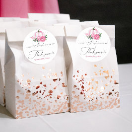 Kleine Pompoen Blush Roze Rustiek Baby shower Ronde Sticker