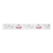 Kleine Pompoen Blush Roze Rustiek Baby shower Satijnen Lint (Voorkant)
