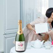 Kleine Pompoen Blush Roze Rustiek Baby shower Sparkling Wijnetiket