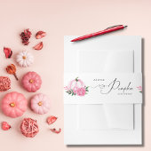 Kleine Pompoen Blush Roze Rustiek Baby shower Uitnodigingen Wikkel