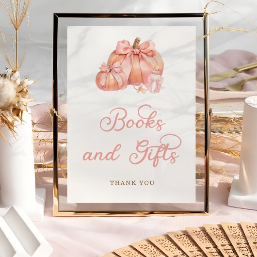 Kleine pompoen boeken en geschenken Baby shower Poster