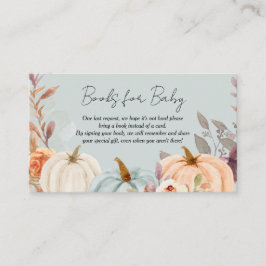 Kleine Pompoen Boeken voor Baby Herfst Baby shower Informatiekaartje