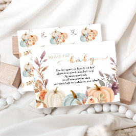 Kleine Pompoen Boeken voor Baby shower Informatiekaartje