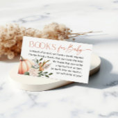 Kleine Pompoen Boeken voor Baby shower Informatiekaartje