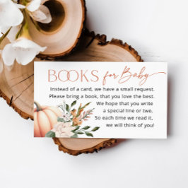 Kleine Pompoen Boeken voor Baby shower Informatiekaartje