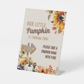 Kleine pompoen Boerderij verjaardagsgunst Reclamebord Met Voetstuk (Voorkant)