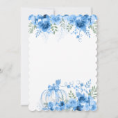 Kleine pompoen boog blauw Baby shower Kaart (Achterkant)