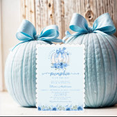 Kleine pompoen boog blauw Baby shower Kaart