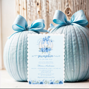 Kleine pompoen boog blauw Baby shower Kaart