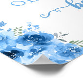 Kleine pompoen boog blauw Baby shower welkom Poster (Hoek)