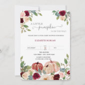 Kleine Pompoen Burgundy Bloemen Baby Shower Kaart (Voorkant)