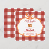 Kleine Pompoen Burgundy Lint Frame Baby Shower (Voorkant / Achterkant)