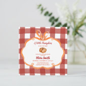 Kleine Pompoen Burgundy Lint Frame Baby Shower (Staand voorkant)