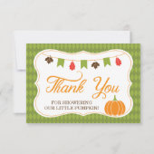 Kleine pompoen dank je kaart, Herfst, herfst Bedankkaart (Voorkant)