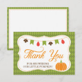 Kleine pompoen dank je kaart, Herfst, herfst Bedankkaart (Voorkant / Achterkant)