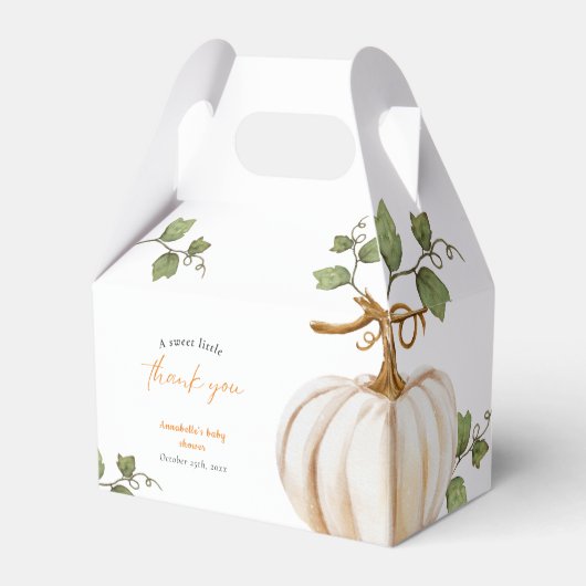 Kleine pompoen Dank u Baby shower Bedankdoosjes (Voorkant Zijde)