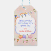 Kleine pompoen dank u geschenk Label donkere pufje Cadeaulabel (Achterkant)