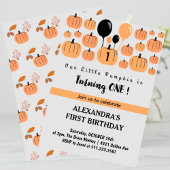 Kleine pompoen die één Halloween 1 Birthday draaie Kaart