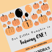 Kleine pompoen die één Halloween 1 Birthday draaie Kaart