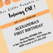 Kleine pompoen die één Halloween 1 Birthday draaie Kaart