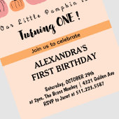 Kleine pompoen die één Halloween 1 Birthday draaie Kaart