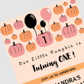 Kleine pompoen die één Halloween 1 Birthday draaie Kaart