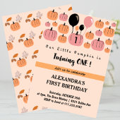 Kleine pompoen die één Halloween 1 Birthday draaie Kaart