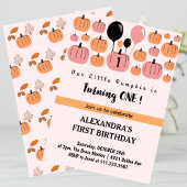 Kleine pompoen die één Halloween 1 Birthday draaie Kaart