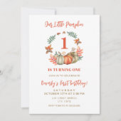 Kleine pompoen die één Herfst eerste 1 verjaardag  Kaart (Voorkant)