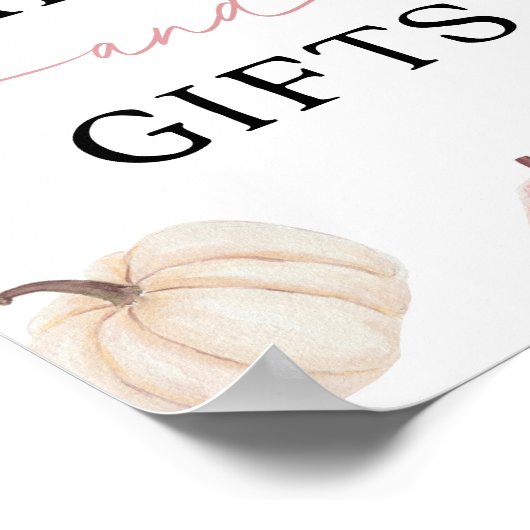 Kleine pompoen die één Kaart en geschenken draait Poster (Hoek)