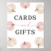 Kleine pompoen die één Kaart en geschenken draait Poster (Voorkant)