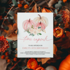 Kleine pompoen die één keer een capsuleteken draai poster