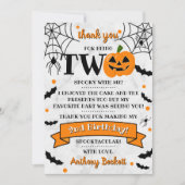 Kleine pompoen die twee Halloween 2e verjaardag dr Bedankkaart (Voorkant)